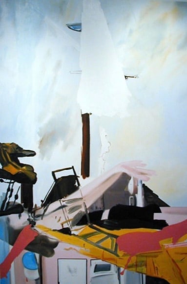 Striking, 2001  Oil on canvas  108h x 72w x 1 1/4d in  LR2001013  Collection Elton John