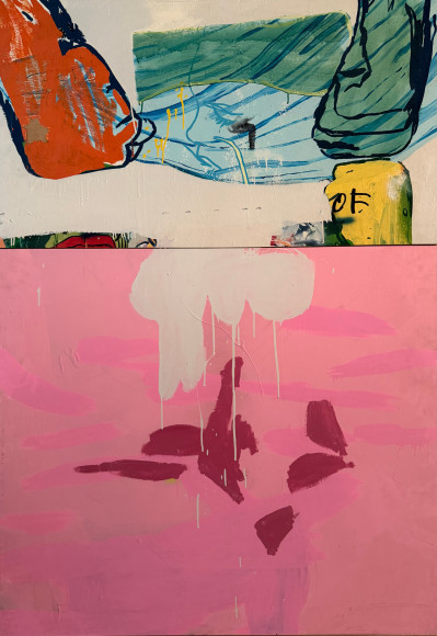 LES ROGERS  Hmm, 1997  Enamel and acrylic on birch plywood  69h x 48w x 1/2d in