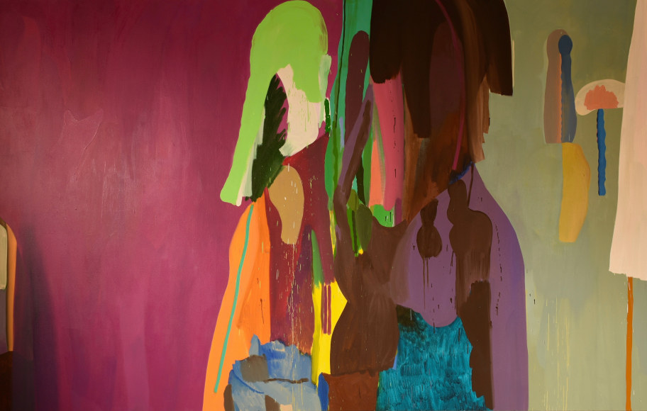 LES ROGERS  Imparters, 2016  Oil on canvas  84h x 132w x 1 1/4d in  Collection Jesse Dorsey, Bangkok