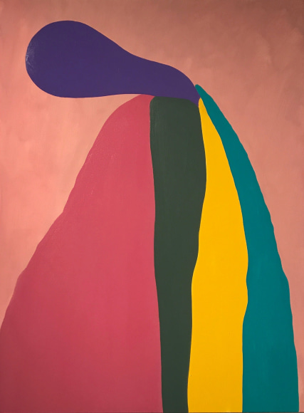 LES ROGERS  Hey Hey, 2017  Oil on canvas  40h x 30w x 3/4d in  Collection Peter Halley, New York