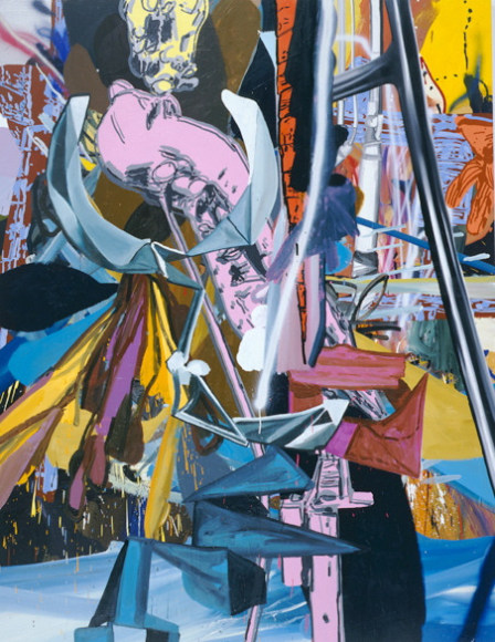 LES ROGERS  It's All One Song, 2002  Oil on canvas  84h x 60w x 1 1/4d in