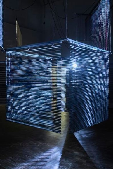 haegue yang, installation view&nbsp;tightrope walking and its wordless shadow,&nbsp;fondazione furla, milan, 2018