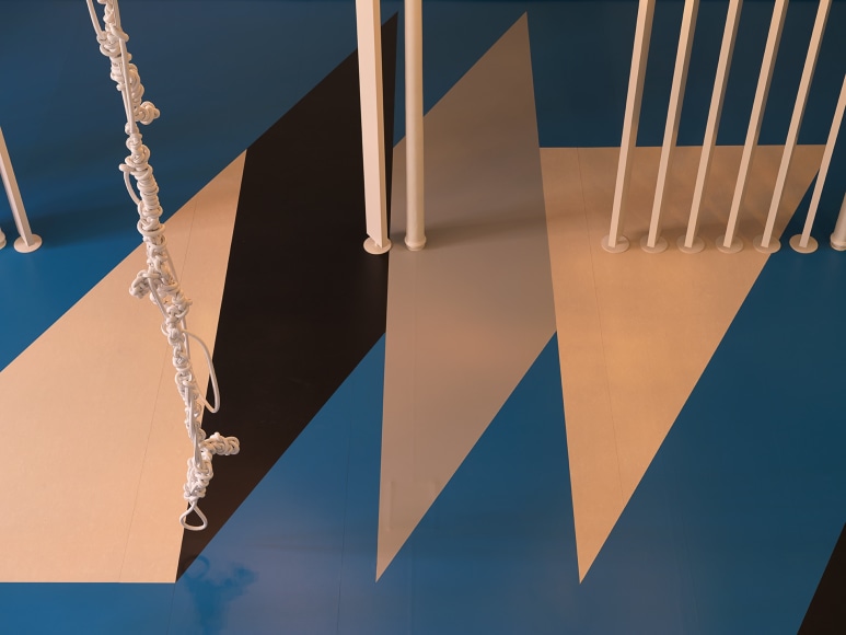 leonor antunes, installation view of&nbsp;sequences, inversions and permutations, the box, plymouth, 2020