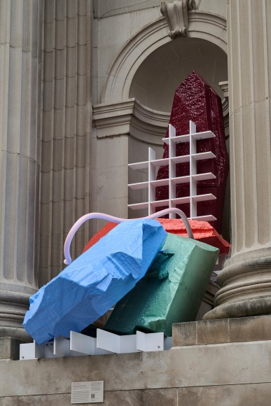 installation view. the facade comission: nairy baghramian, scratching the back, 2024. the metropolitan museum of art, new york. courtesy of the artist, kurimanzutto mexico city / new york &amp;amp; marian goodman gallery. &copy; kyle knodell