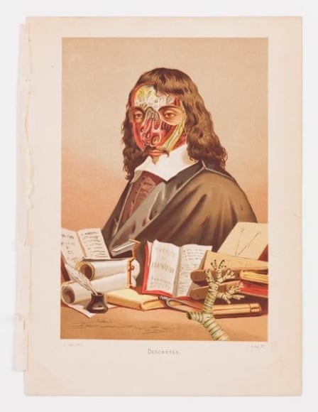 dr. lakra, sin t&iacute;tulo&nbsp;(descartes), tinta, pigmentos y collage en la litograf&iacute;a del siglo XIX, 2013-2014, &nbsp;