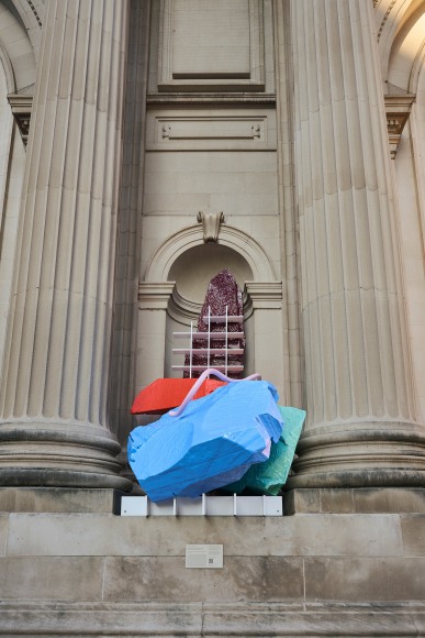 installation view. the facade comission: nairy baghramian, scratching the back, 2024. the metropolitan museum of art, new york. courtesy of the artist, kurimanzutto mexico city / new york &amp;amp; marian goodman gallery. &copy; kyle knodell