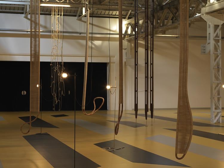 leonor antunes, installation view of&nbsp;the last days in galliate,&nbsp;pirelli hangarbiccoca, milan, 2018