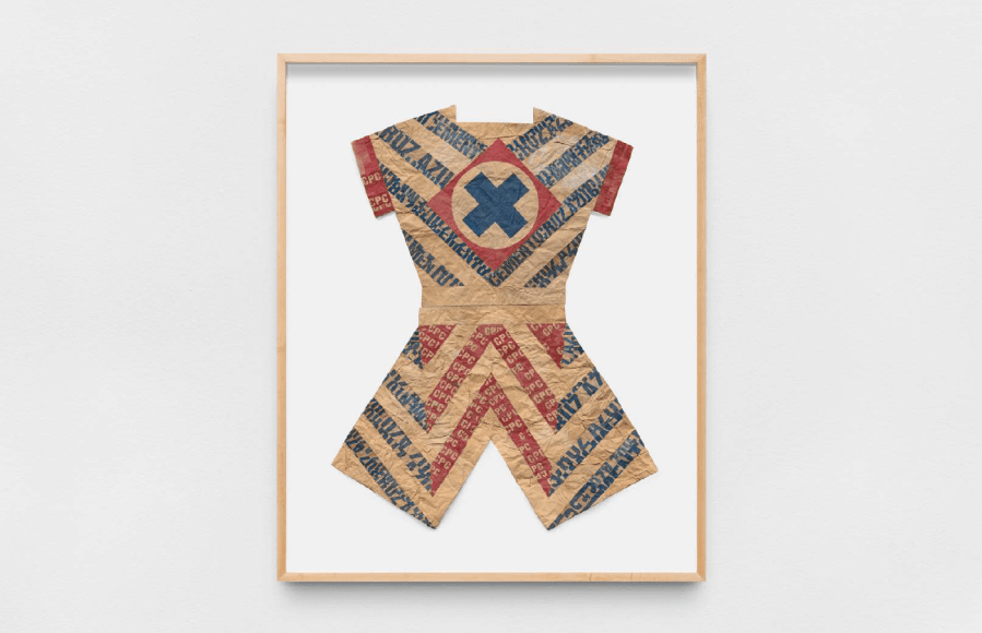 Dami&aacute;n Ortega,&nbsp;Utop&iacute;a azul: when Popova meets La M&aacute;quina, II, 2019, Kraft paper and cement sack cuttouts