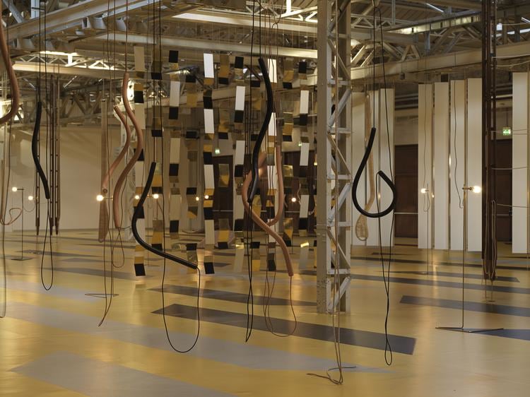 leonor antunes, installation view of&nbsp;the last days in galliate, pirelli hangarbiccoca, milan, 2018