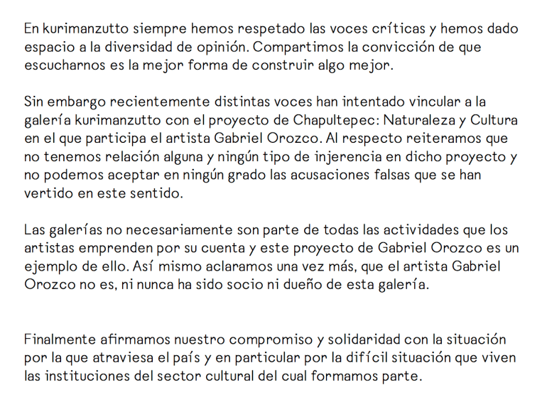 nota aclaratoria en relaci&oacute;n al proyecto &quot;chapultepec: naturaleza y cultura&quot;