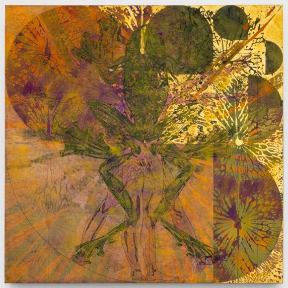 gabriel orozco. vitruvius moebius, 2023-2024. tempera and gold leaf on linen canvas