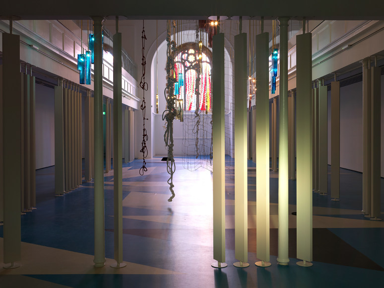 leonor antunes, installation view of&nbsp;sequences, inversions and permutations, the box, plymouth, 2020