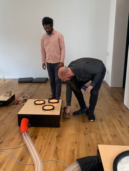  keith fullerton whitman (right), guest resident at&nbsp;organ within,&nbsp;kurimanzutto new york, 2019