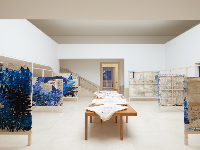 installation view of oscar murillo: together in our spirits, serralves 2023. photo: tim bowditch