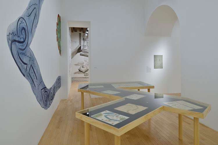 mariana castillo deball, installation view in tlilli in tlapalli, museo amparo, puebla, 2018