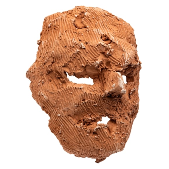 dami&aacute;n ortega. hombre flama, 2024. fired clay from oaxaca, lime