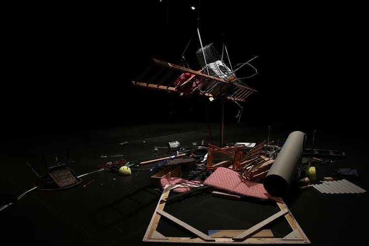 abraham cruzvillegas and b&aacute;rbara foulkes, autoreconstrucci&oacute;n: to insist, to insist, to insist,  art basel miami beach, grand ballroom, 2018