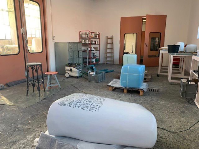 previews of nairy baghramian's atelier in berlin, in the making of the &quot;misfits&quot; exhibition