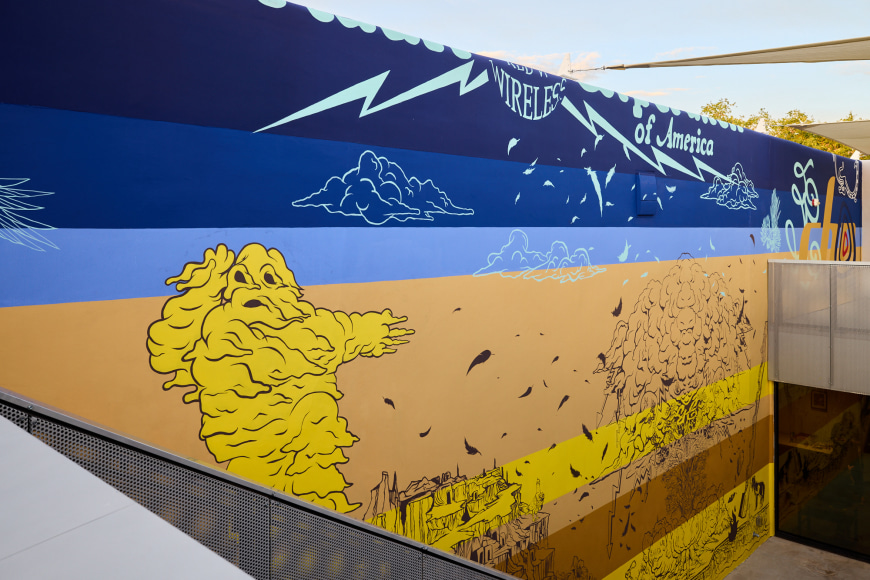 installation view minerva cuevas&nbsp;dust rising from the dances, site santa fe, 2025. photo: brad trone, 
