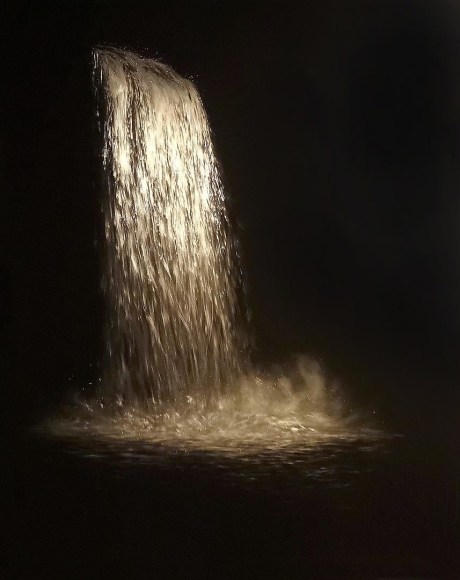 Kauai Waterfall incised painted aluminum