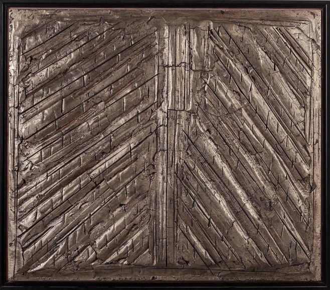 Cypremort moon gold leaf over black clay