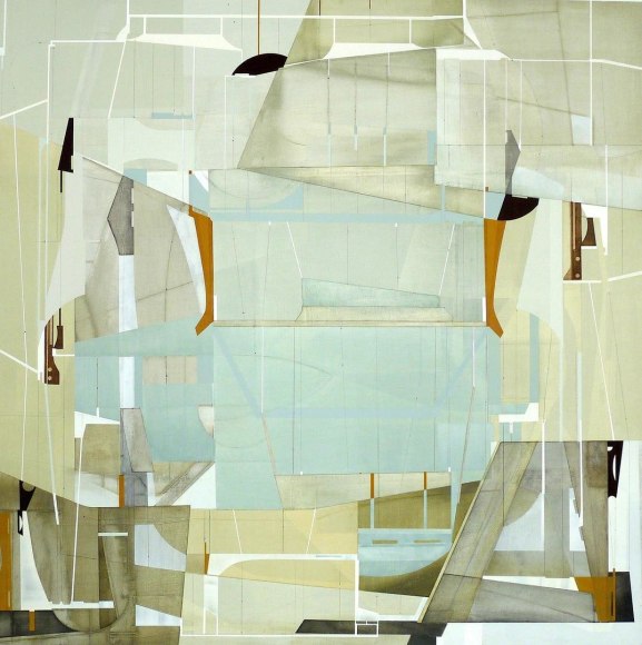 Harnesser acrylic polymer on incised masonite