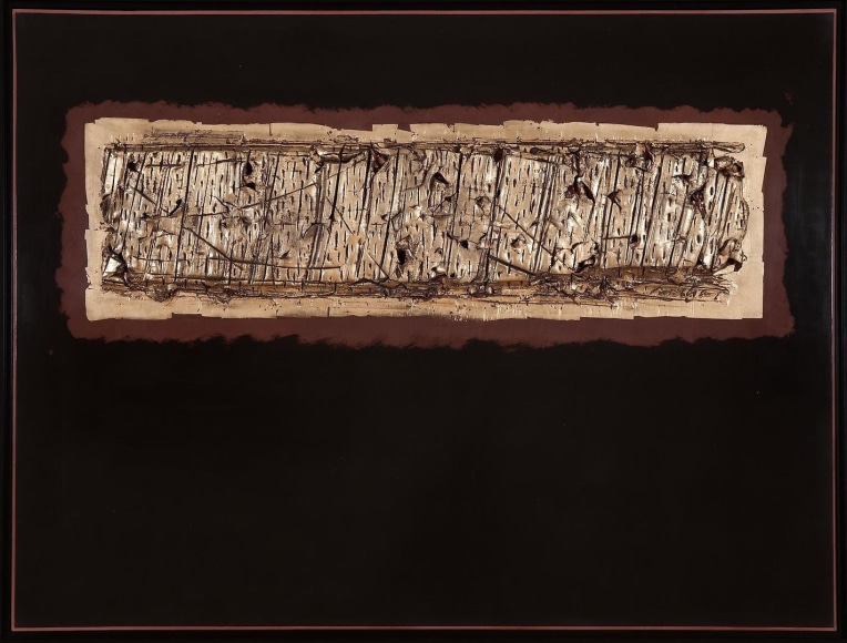 Laseigne moon gold leaf over red clay