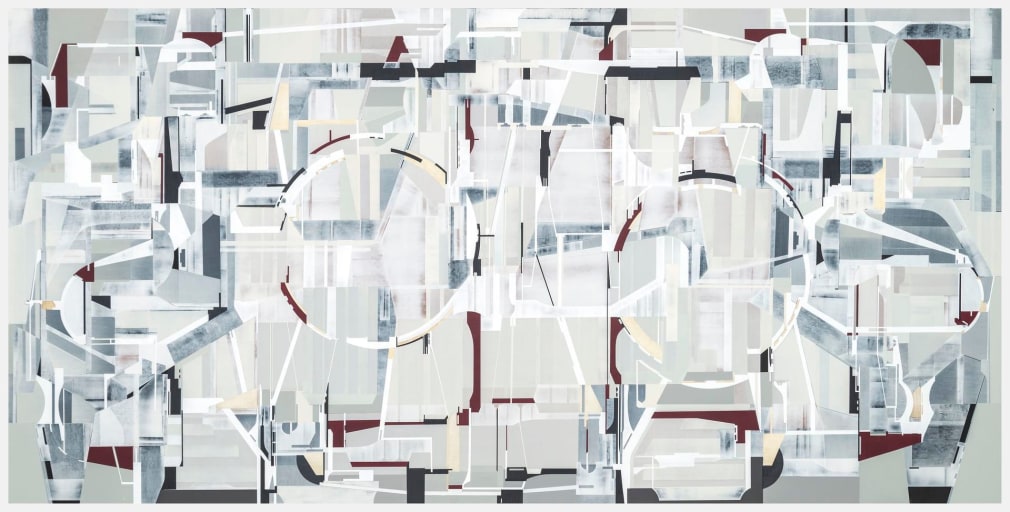 Circum 2 acrylic polymer on incised masonite