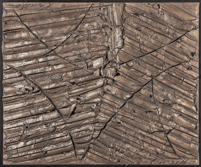 Chenier moon gold leaf over tan clay