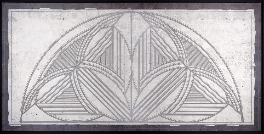 Bridge 11 palladium and Asian silver leaf on gray clay