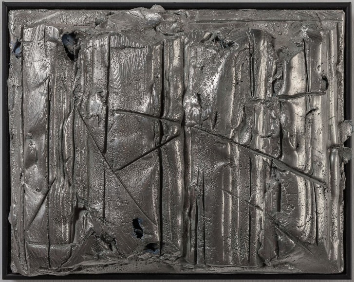 Borbeaux palladium leaf over blue/green clay