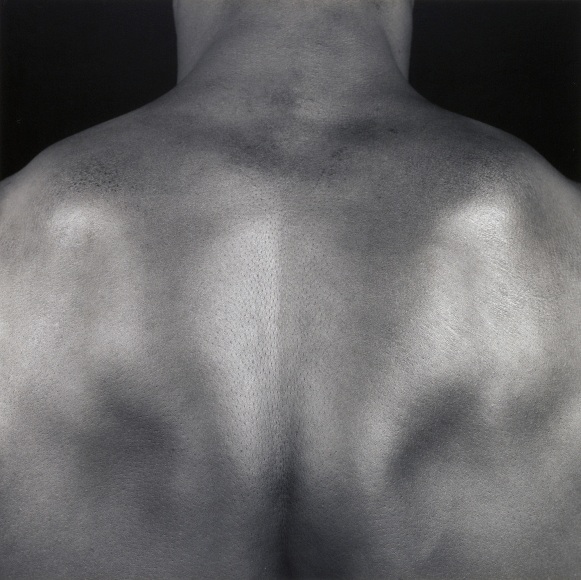 Black male nude's back.