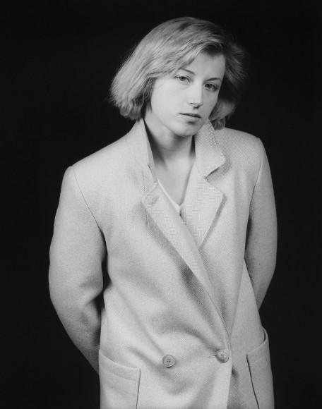 Cindy Sherman wearing a jacket.
