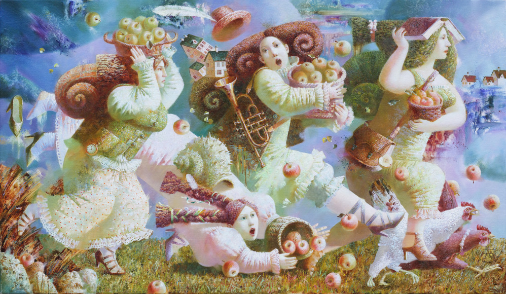 Anna Berezovskaya_Gathering Apples before the Storm