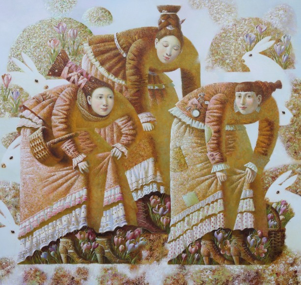 Anna Berezovskaya_Ladies with Crocus in Spring