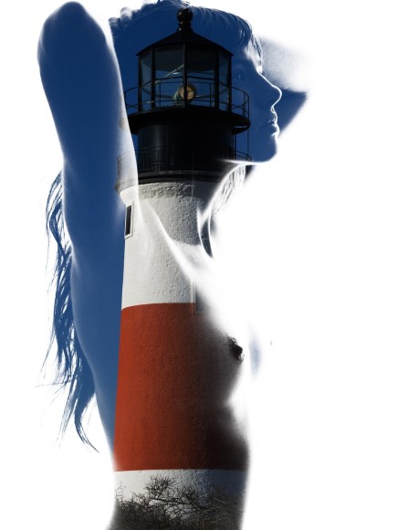 Nathan Coe  Nantucket Beacon double exposure