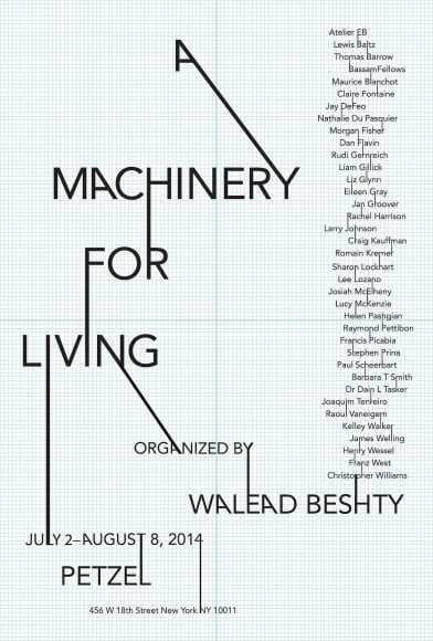 A Machinery for Living Organized by Walead Beshty