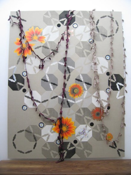 Untitled 2007 Silkscreen on unprimed linen, inkjet on canvas, polyester shantung