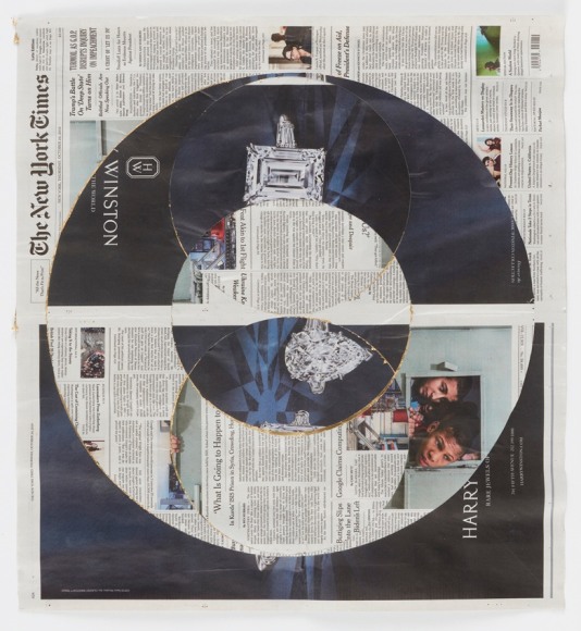Walead Beshty, Blind Collage (Three 180&ordm; Rotations, The New York Times, Thursday, October 24, 2019), 2019