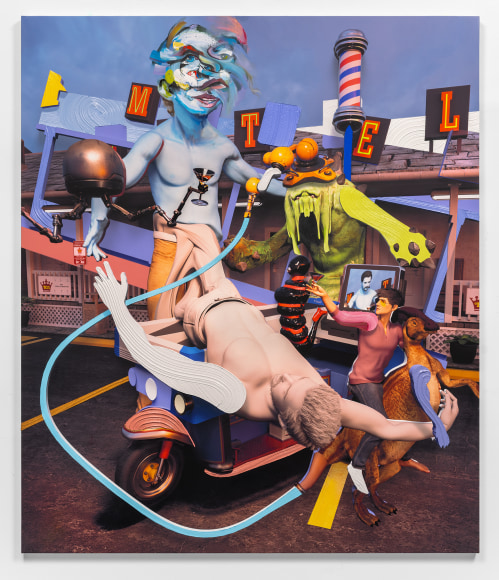 Pieter Schoolwerth, Broken Male Model in Blue (Rigged #37), 2023