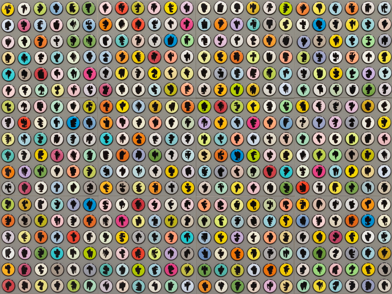 Allan McCollum, Collection of Four Hundred and Thirty-two Shapes Buttons