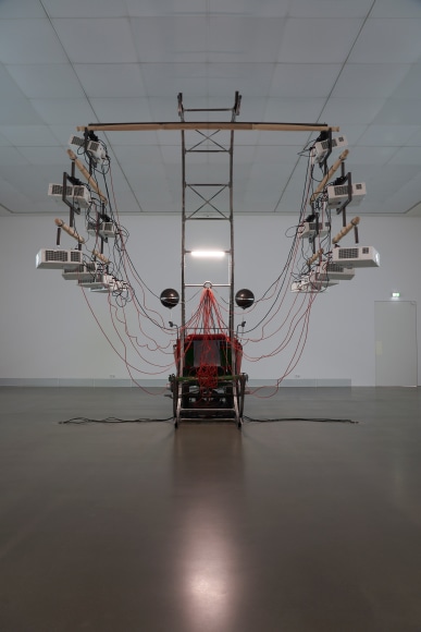 Installation view, Raphaela Vogel, The Dressage of Space: Ziggurat of Dead Zones, Kunsthalle Giessen, 2024