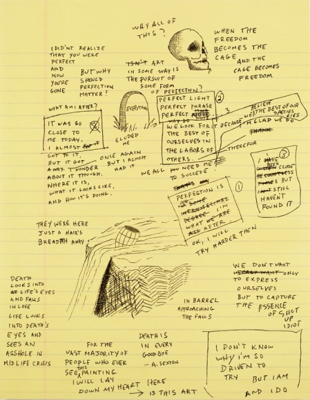 Sean Landers, In Barrel Approaching the Falls, 2017