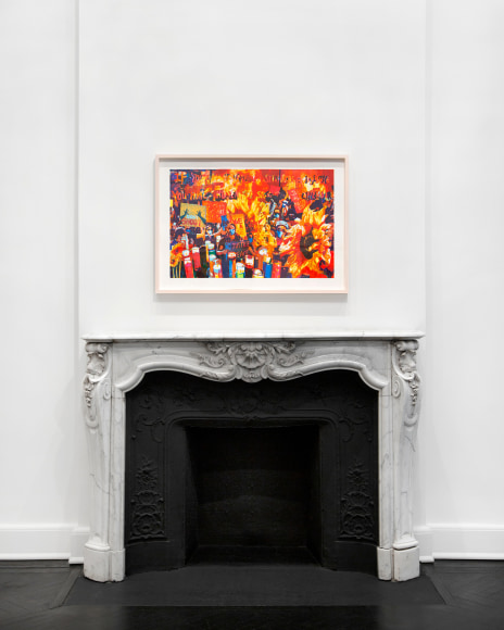 Installation view, Zorawar Sidhu and Rob Swainston,&nbsp;Doomscrolling, Petzel, New York, 2022