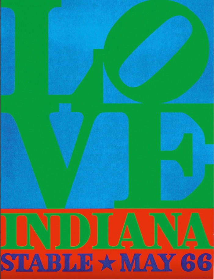 Indiana&#039;s silkscreened poster for his third solo exhibition at Stable Gallery in May 1966; printed by Chiron Press, New York