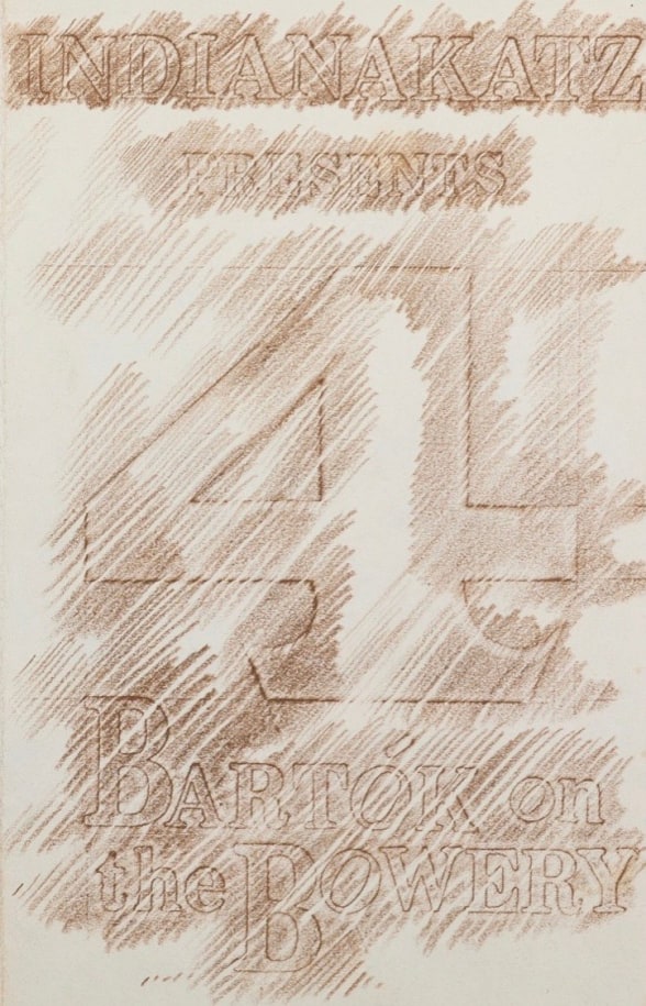 Invitation to the concert &quot;Bartok on the Bowery,&quot; held on April 23, 1967, at Indiana&#039;s Spring Street studio