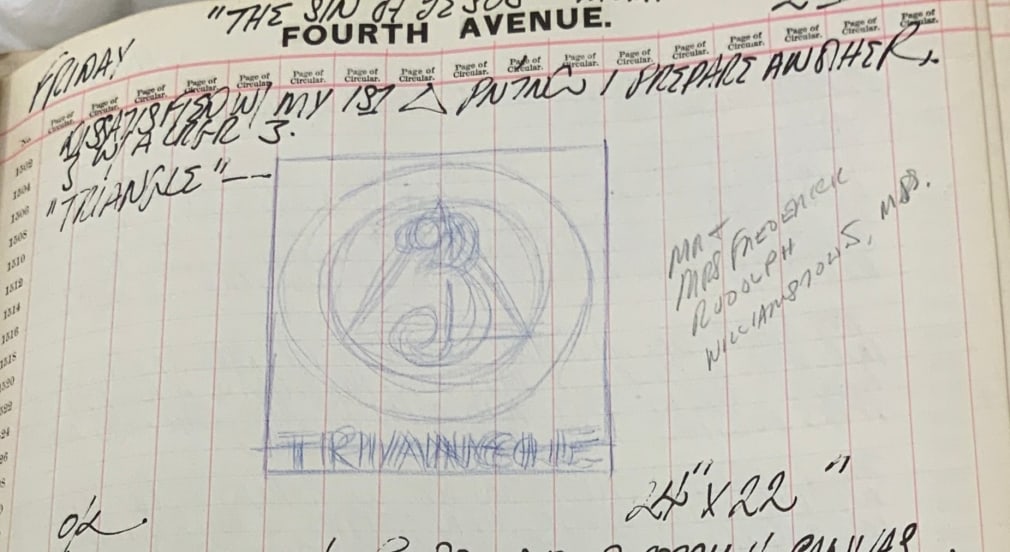 Detail from Robert Indiana&#039;s journal entry for February 2, 1962, &nbsp;