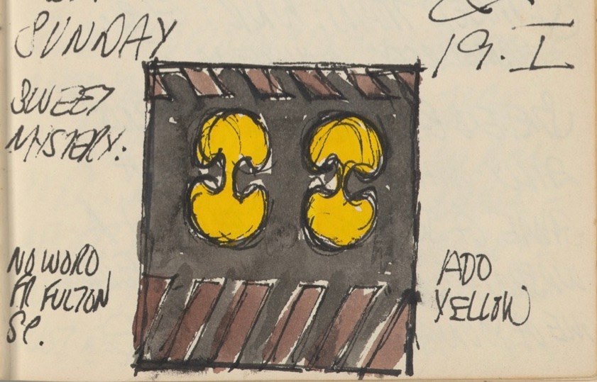 Robert Indiana&#039;s journal entry for February 19, 1961 (mistakenly dated January 19 by the artist), &nbsp;