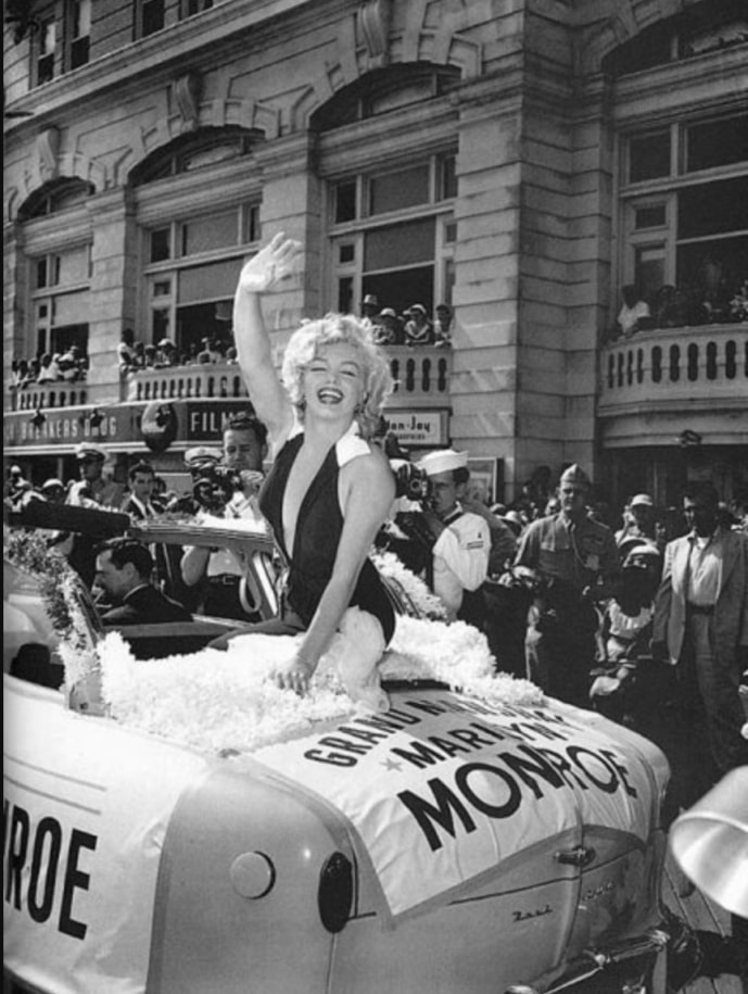 Monroe as the grand marshal for the 1952 Miss America pageant