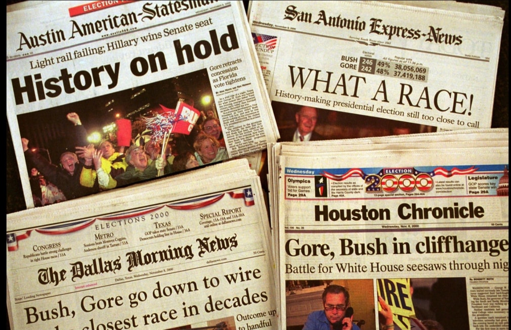 Newspaper coverage of the 2000 election